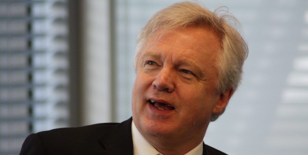 Brexit Secretary David Davis, who is attempting to keep the UK finance sector from moving away